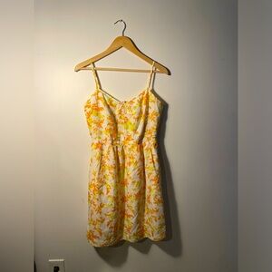 Jcrew factory cream, orange and white sundress size 6